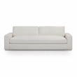 Pemberly Row Contemporary Cream Upcycled Basketweave 96 inch Sofa