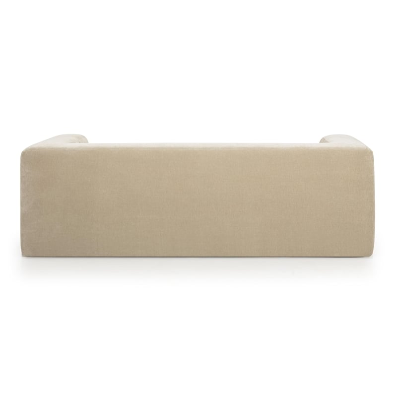 Pemberly Row Contemporary Taupe Upcycled Chenille Upholstered Sofa
