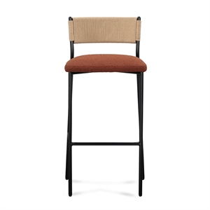 Pemberly Row Contemporary Maroon Performance Boucle Barstool