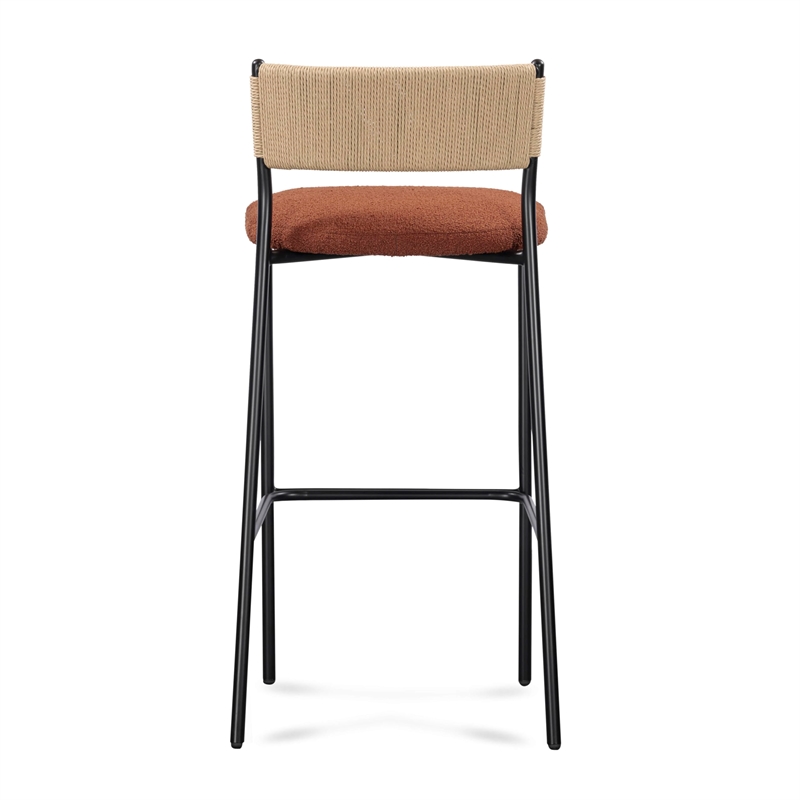 Pemberly Row Contemporary Maroon Performance Boucle Barstool