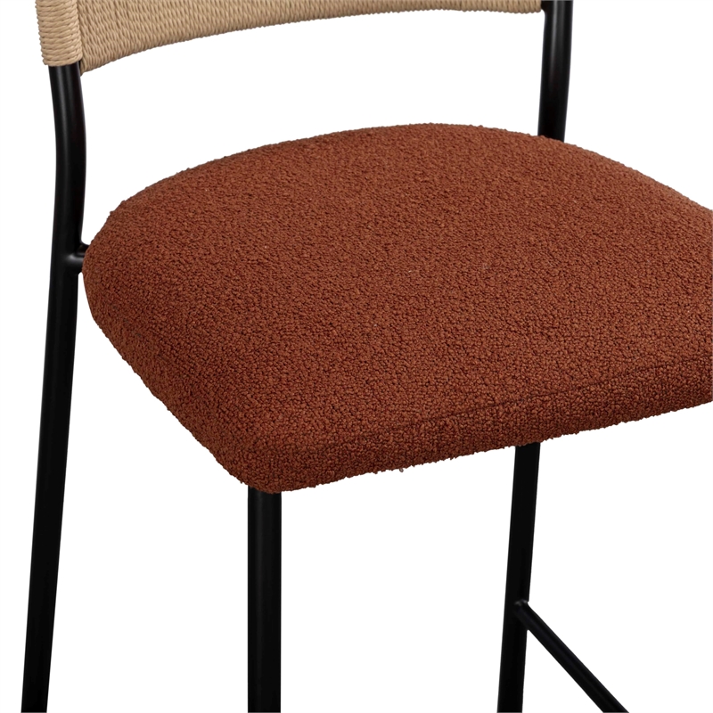 Pemberly Row Contemporary Maroon Performance Boucle Barstool