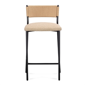 Pemberly Row Contemporary Tan Performance Speckled Boucle Barstool