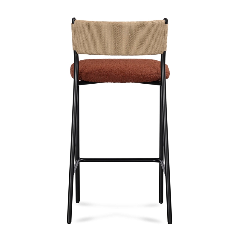 Pemberly Row Contemporary Maroon Performance Boucle Counter Stool