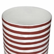 Pemberly Row Contemporary Accent Ceramic Table in Red Stripes