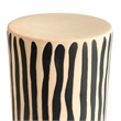 Pemberly Row Contemporary Accent Ceramic Table in Black Stripes