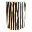 Pemberly Row Contemporary Accent Ceramic Table in Black Stripes