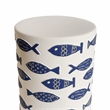 Pemberly Row Contemporary Accent Handmade Ceramic Table in Blue Fish