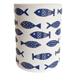Pemberly Row Contemporary Accent Handmade Ceramic Table in Blue Fish