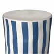 Pemberly Row Contemporary Accent Ceramic Table in Blue Stripes
