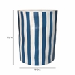 Pemberly Row Contemporary Accent Ceramic Table in Blue Stripes