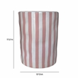 Pemberly Row Contemporary Accent Ceramic Table in Pink Stripes