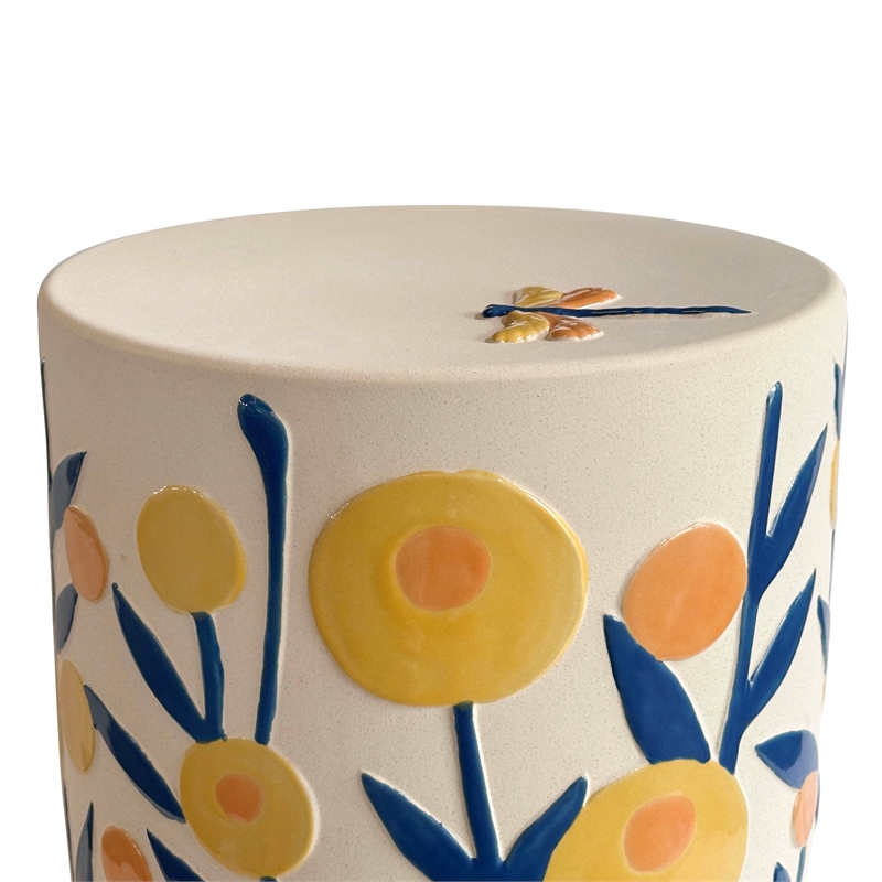 Pemberly Row Contemporary Accent Ceramic Summer Garden Table