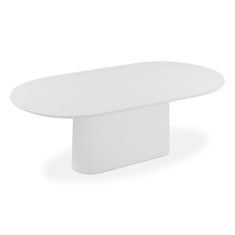 Pemberly Row Pure White Indoor/Outdoor Concrete Dining Table