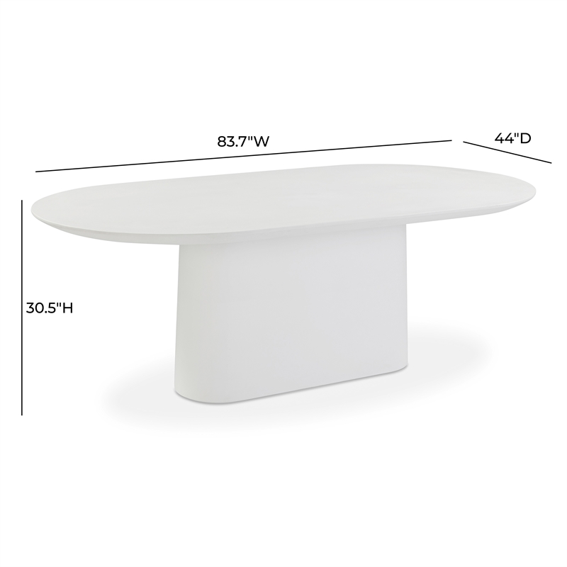 Pemberly Row Pure White Indoor/Outdoor Concrete Dining Table