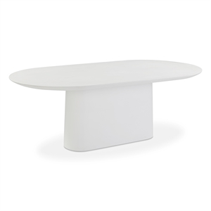 Pemberly Row Pure White Indoor/Outdoor Concrete Dining Table