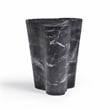 Pemberly Row Slab Black Marble Concrete Indoor / Outdoor Side Table