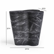 Pemberly Row Slab Black Marble Concrete Indoor / Outdoor Side Table