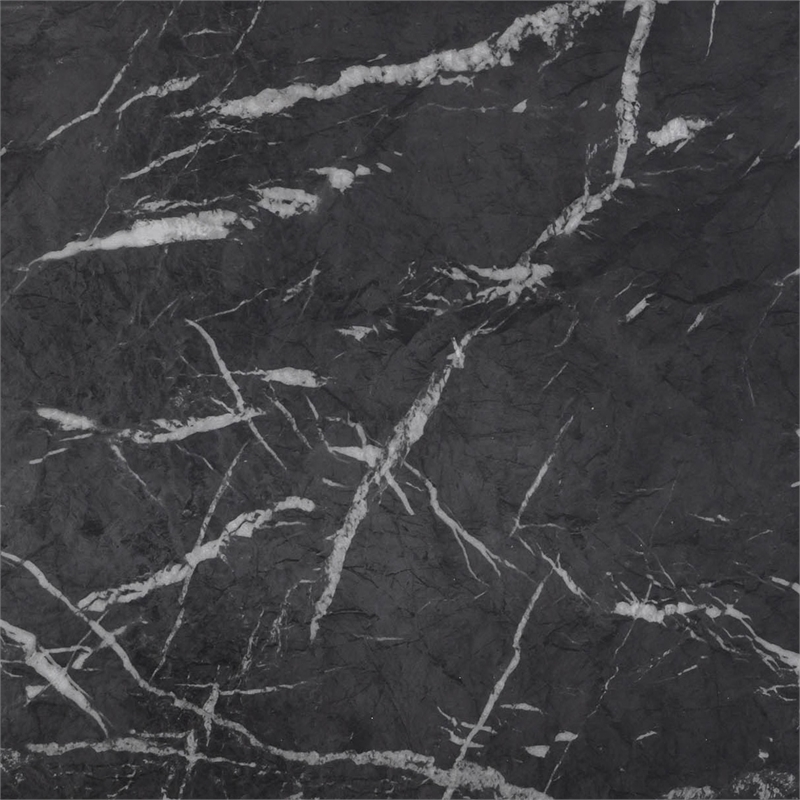 Pemberly Row Slab Black Marble Concrete Indoor / Outdoor Side Table