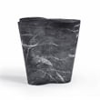 Pemberly Row Slab Black Marble Concrete Indoor / Outdoor Side Table