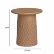 Pemberly Row Terracotta Chiseled Concrete Indoor/Outdoor Side Table