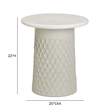 Pemberly Row Antique White Chiseled Concrete Indoor/Outdoor Side Table