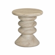 Pemberly Row Faux Travertine Indoor/Outdoor Concrete Side Table