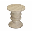 Pemberly Row Faux Travertine Indoor/Outdoor Concrete Side Table