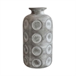 Pemberly Row Contemporary Earthenware Aztec Tub Flower Vase in Gray