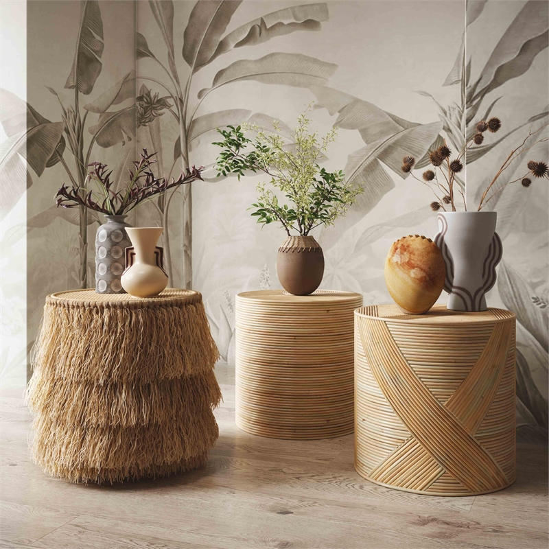 Pemberly Row Contemporary Earthenware Aztec Tub Flower Vase in Gray