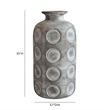 Pemberly Row Contemporary Earthenware Aztec Tub Flower Vase in Gray
