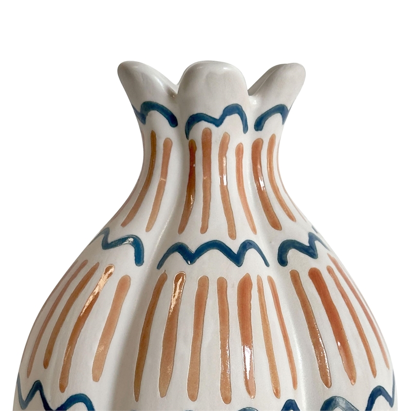 Pemberly Row Contemporary Accent Ceramic Roman Coral Vase in Multi-Color