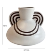 Pemberly Row Contemporary Accent Ceramic Line Art Wide-Bodied Vase