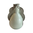 Pemberly Row Contemporary Accent Ceramic Line Art Artisanal Wavy Vase