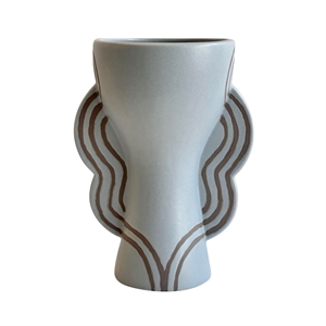 Pemberly Row Contemporary Accent Ceramic Line Art Goblet Vase