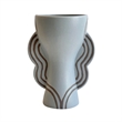 Pemberly Row Contemporary Accent Ceramic Line Art Goblet Vase