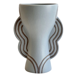 Pemberly Row Contemporary Accent Ceramic Line Art Goblet Vase