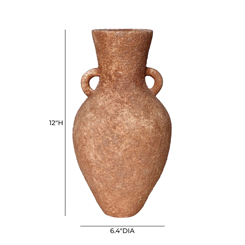 Pemberly Row Contemporary Earthenware Roman Ceramic Vase with Handles