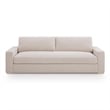 Pemberly Row Contemporary Accent Cream Chenille 96 inch Sofa