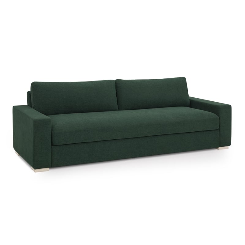 Pemberly Row Contemporary Forest Green Chenille 96 inch Sofa