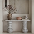 Pemberly Row Faux Stone Indoor/Outdoor Concrete Console Table