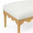 Pemberly Row Contemporary Cream Vegan Mohair Upholstered Bench