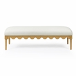 Pemberly Row Contemporary Cream Vegan Mohair Upholstered Bench