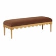 Pemberly Row Contemporary Bronze Vegan Mohair Upholstered Bench