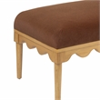 Pemberly Row Contemporary Bronze Vegan Mohair Upholstered Bench