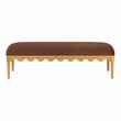 Pemberly Row Contemporary Bronze Vegan Mohair Upholstered Bench