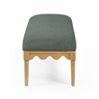 Pemberly Row Contemporary Green Vegan Mohair Upholstered Bench