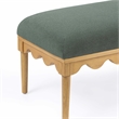 Pemberly Row Contemporary Green Vegan Mohair Upholstered Bench