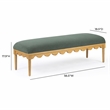 Pemberly Row Contemporary Green Vegan Mohair Upholstered Bench