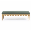 Pemberly Row Contemporary Green Vegan Mohair Upholstered Bench
