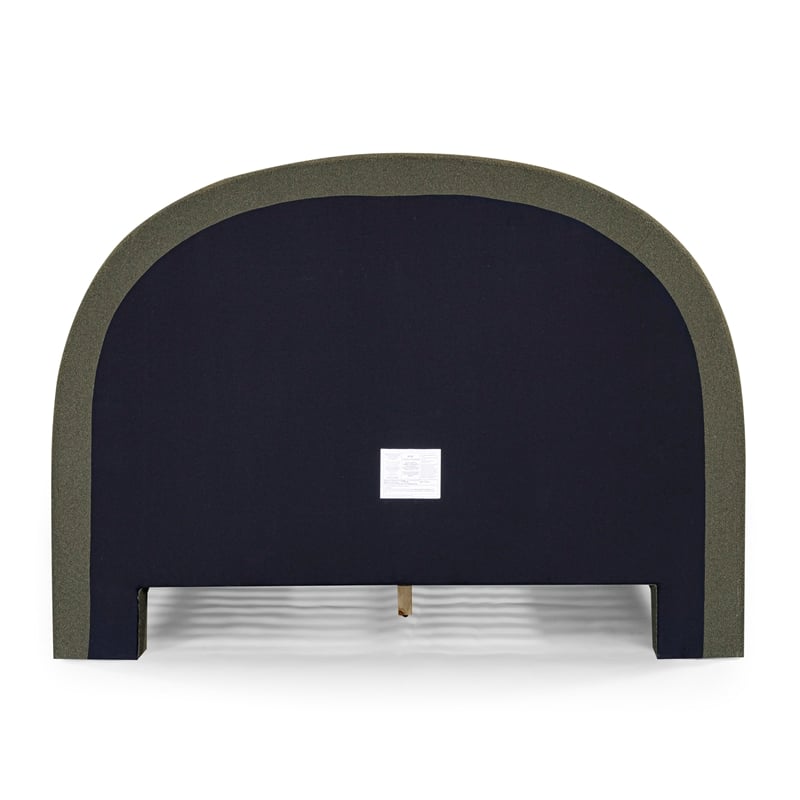 Pemberly Row Contemporary Accent Kale Green Boucle Queen Bed